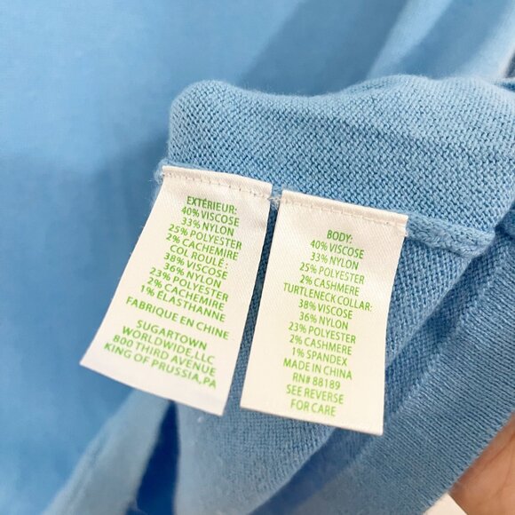 Lilly Pulitzer Christin Blue Off the Shoulder Long Sleeve Sweater Size Medium - Picture 4 of 6